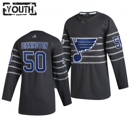 Camisola St. Louis Blues Jordan Binnington 50 Cinza Adidas 2020 NHL All-Star Authentic - Criança